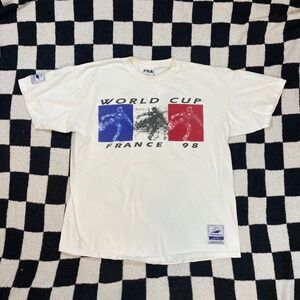 vintage world cup france 1998 fila shirt size large made in usa